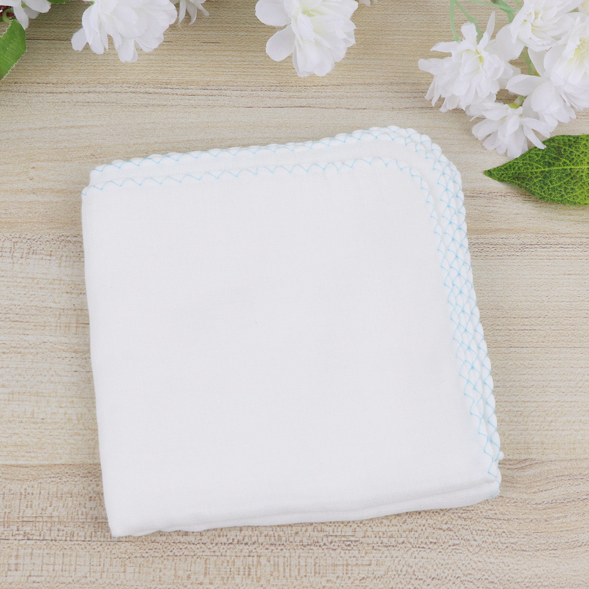 Cotton Wick Organic - ผ้าขนหนูผ้าฝ้ายออร์แกนิกธรรมชาติ 10 ชิ้น นุ่ม ซึมซับความชื้นได้ดี ผ้ากันน้ำลายสำหรับเด็ก