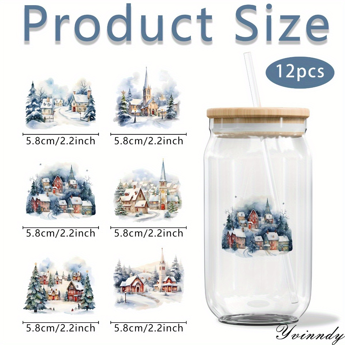 12 ชิ้น/ชุด ฉากหิมะคริสต์มาส D - Rdta Tank Glass บทวิจารณ์และราคา